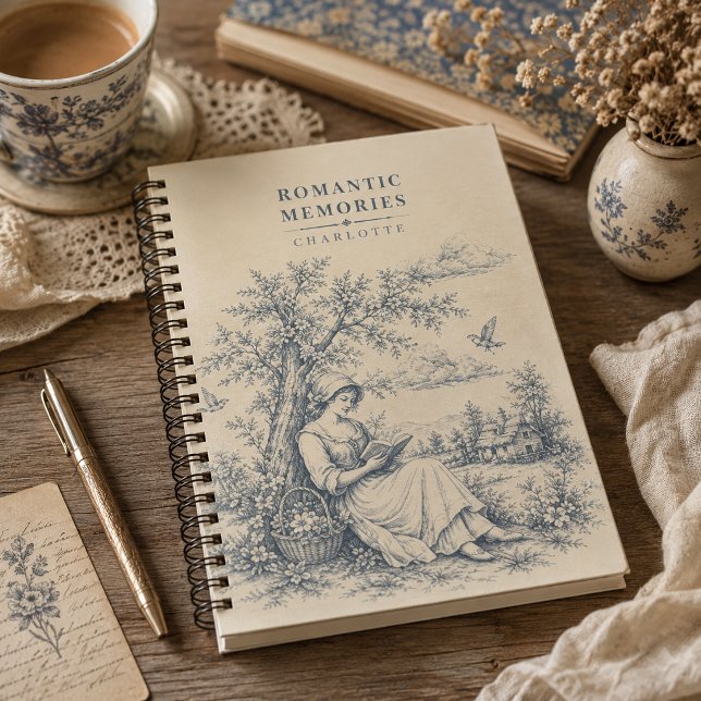 French Countryside Reading Lady Personalised Notebook (Creator Uploaded)