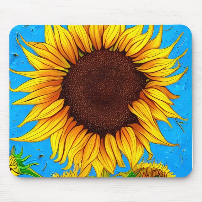 French Countryside Sunflower Mouse Pad (Front)
