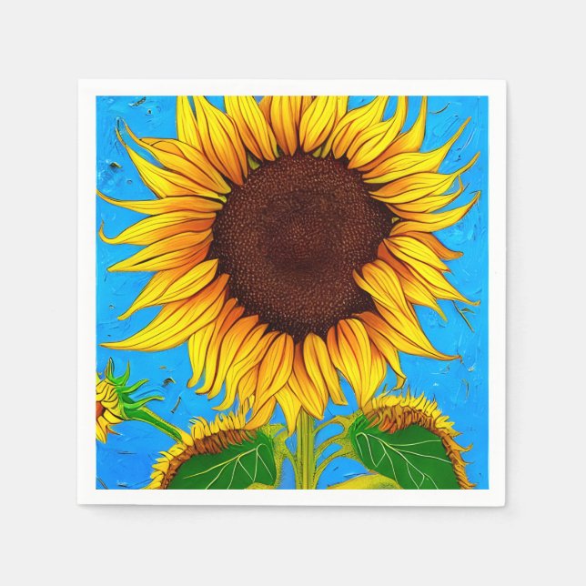 French Countryside Sunflower Napkin (Front)