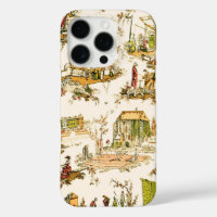 French Creme Toile Chinoiserie Style Rustic 