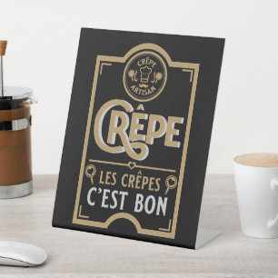 French Crepes Pedestal Sign