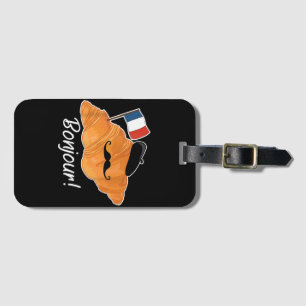 French Croissant Lover France Flag Francophile Luggage Tag