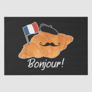 French Croissant Lover France Flag Francophile  Tissue Paper