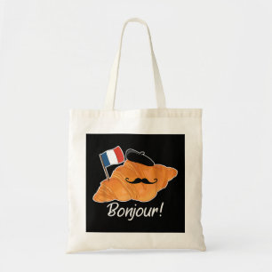 French Croissant Lover France Flag Francophile Tote Bag