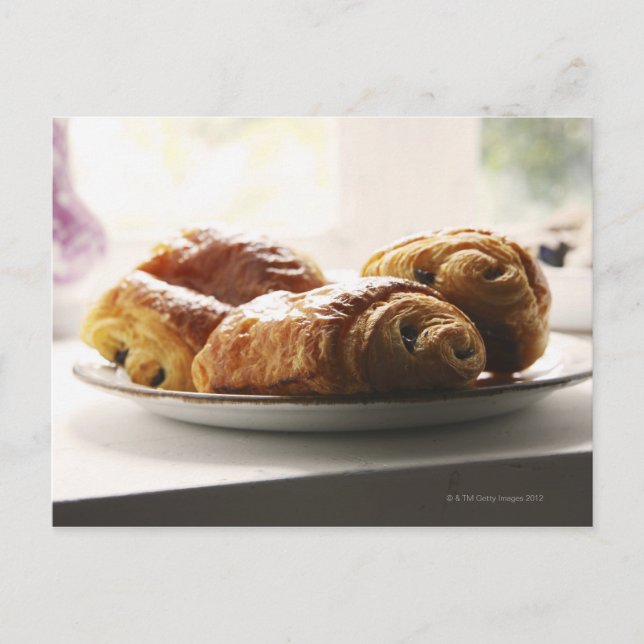 french croissants on a plate postcard (Front)