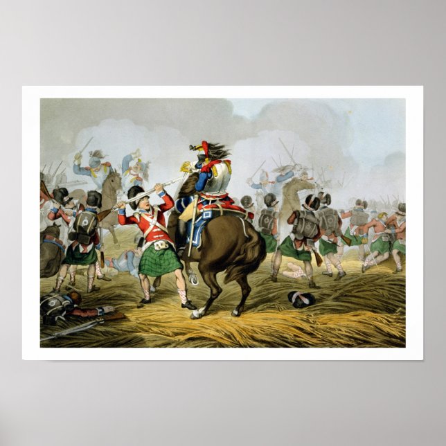 French Cuirassiers at the Battle of Waterloo, Char Poster (Front)
