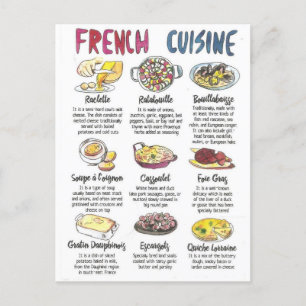 French cuisine postcard