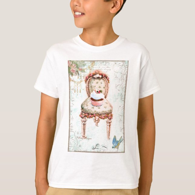 French Cupcake Victorian Style T-Shirt (Front)