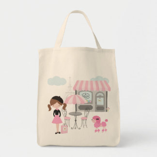 French Decor Little Girl goes to Paris Tote Bag