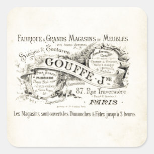 French Department Store Sign Square Sticker