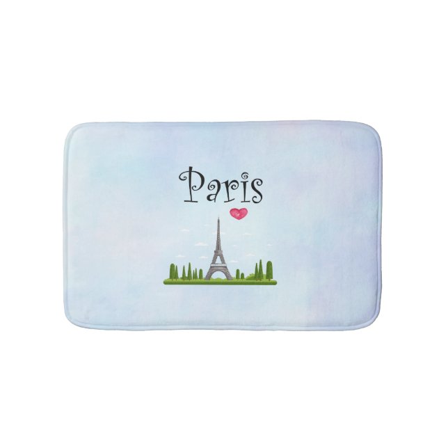 French Design - Eiffel Tower in Paris Bath Mat (Front)