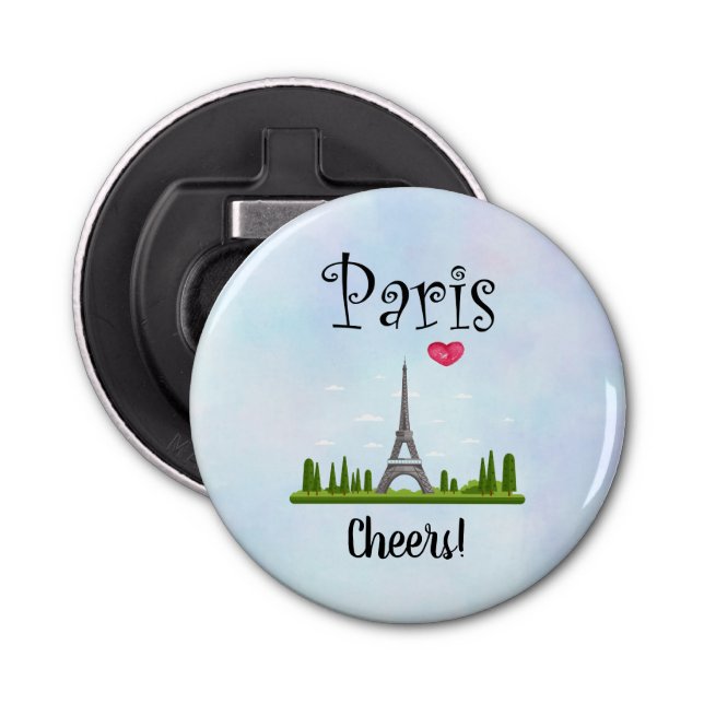 French Design - Eiffel Tower in Paris Cheers! Bottle Opener (Front)