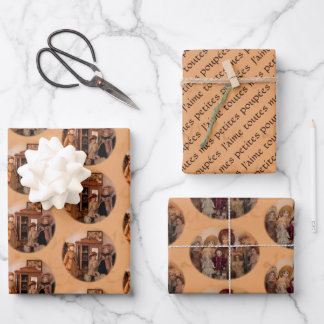 French Dolls and Friends Wrapping Paper Sheet