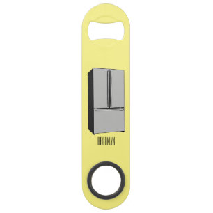 French door refrigerator cartoon illustration
