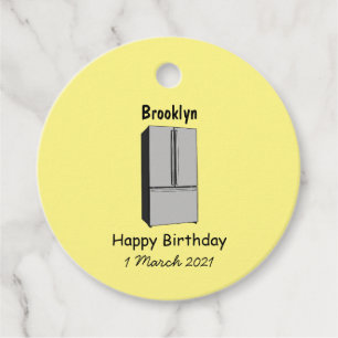 French door refrigerator cartoon illustration favour tags
