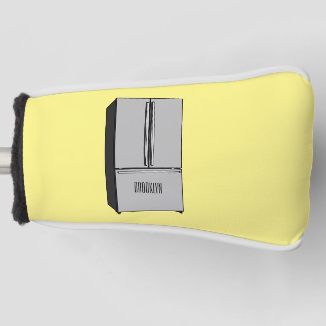 French door refrigerator cartoon illustration golf head cover (Front)