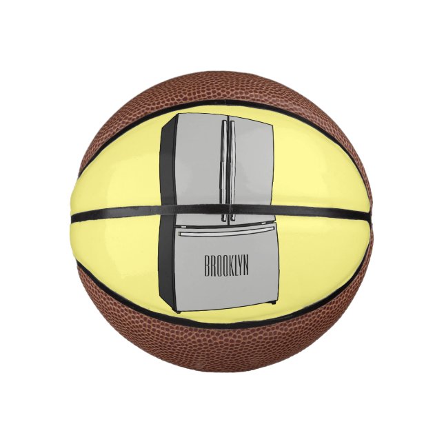 French door refrigerator cartoon illustration mini basketball (Front)