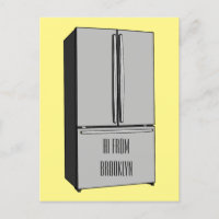 French door refrigerator cartoon illustration