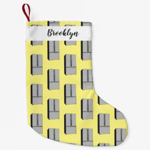 French door refrigerator cartoon illustration small christmas stocking