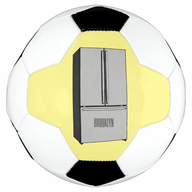 French door refrigerator cartoon illustration soccer ball (Front)