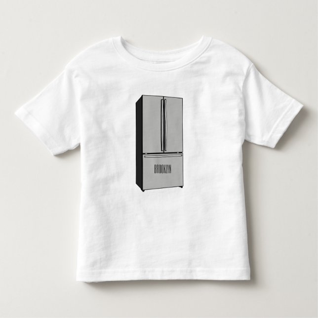 French door refrigerator cartoon illustration toddler T-Shirt (Front)