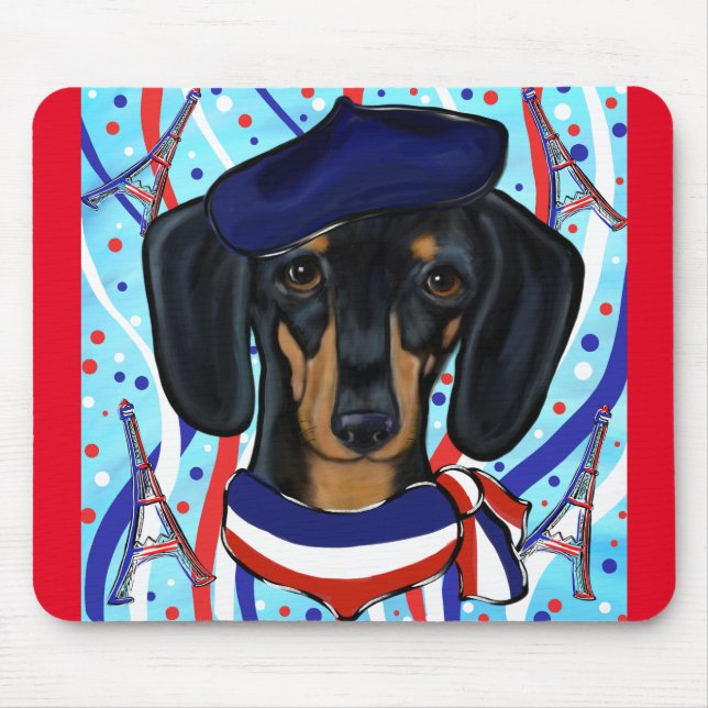 French Doxie Mouse Pad (Front)