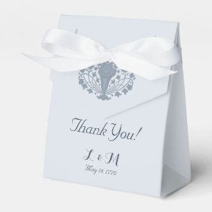French Dusty Blue Rococo Wedding Thank You Favour Box