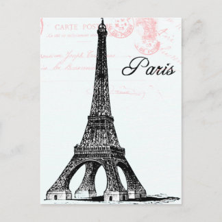 French Eiffel Tower Collage Postcard