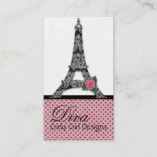 French Eiffel Tower Girly Girl Diva Business Card2 Business Card