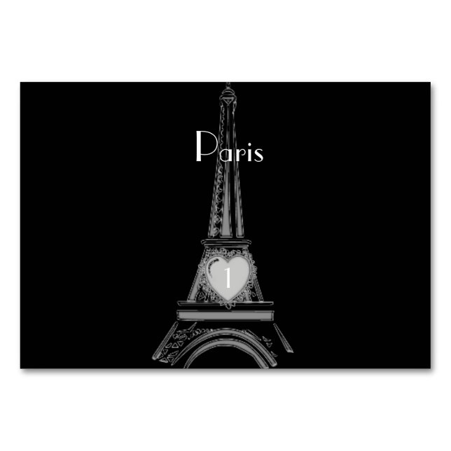 French Eiffel Tower Paris Table Card (Front)