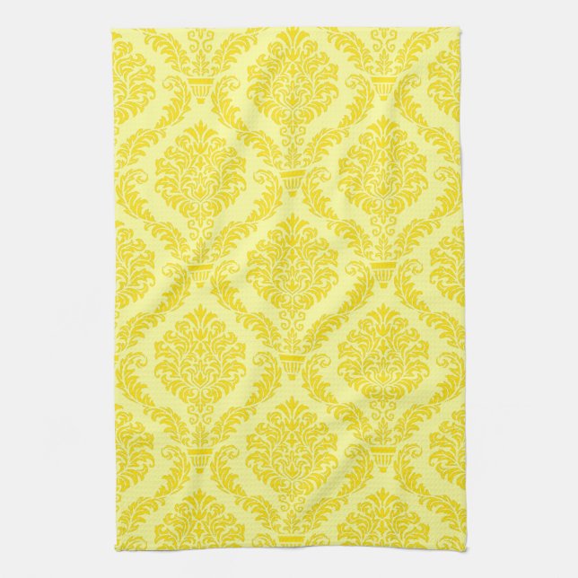 French Empire Damask Pattern #11 Tea Towel (Vertical)