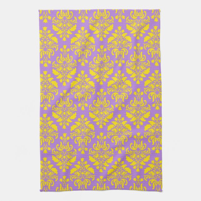 French Empire Damask Pattern #7 Tea Towel (Vertical)