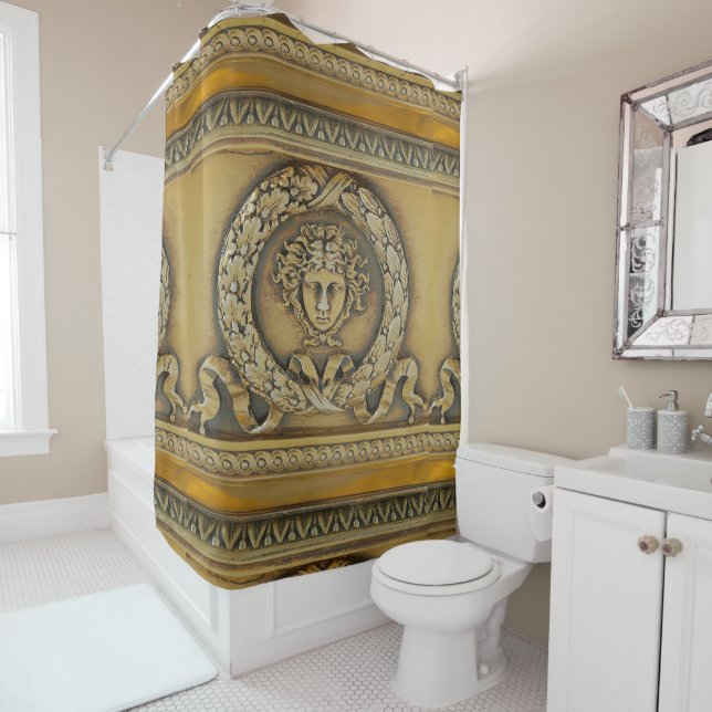French Empire Medusa Shower Curtain (In Situ)