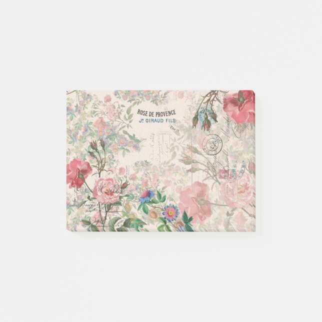 French Ephemera Roses Passionflowers Notes (Front)