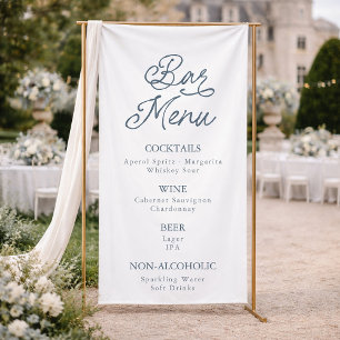 French Estate Wedding Bar Menu Sign