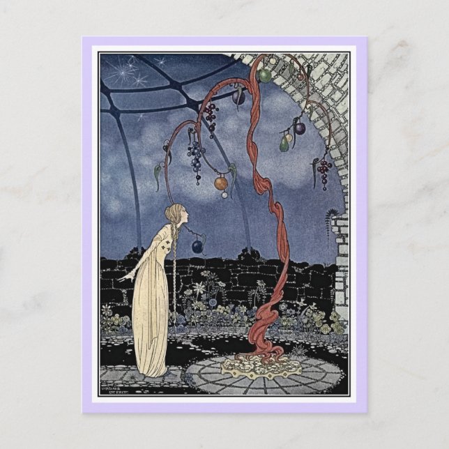 French fairy tales: Violette and Ourson sleeping Postcard (Front)