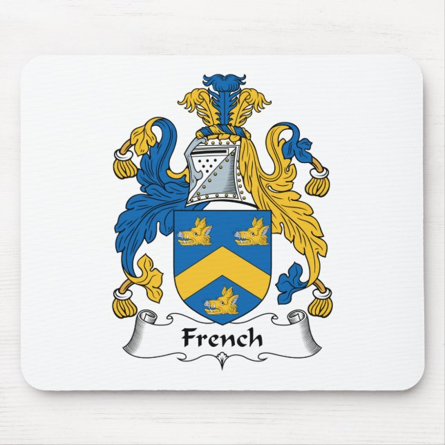French Family Crest Mouse Pad (Front)