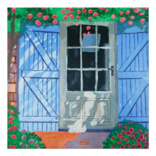 French Farm Yard Glossy Poster
