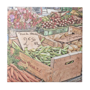 French Farmers Market Tile