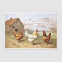 French Farmhouse Chicken Barn Hen Bird Decoupage 