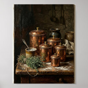French Farmhouse Pantry Copper Canisters II Poster