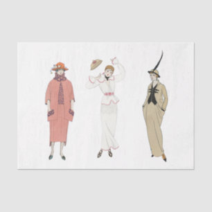 French Fashion Ladies Art Deco Decoupage Scraps II Tissue Paper