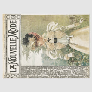 French Fashion Magazine Lady Decoupage Vintage Tissue Paper