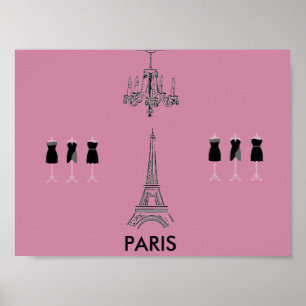 French Fashion Theme Paris Poster