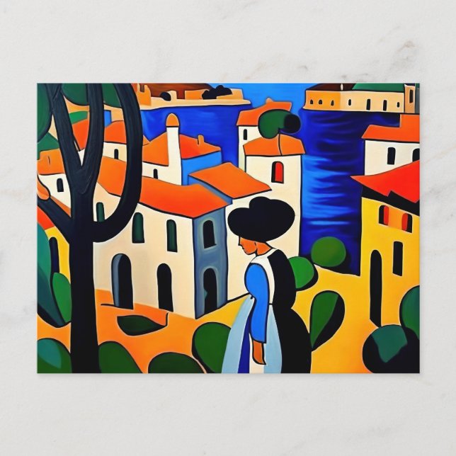 French Fauvism Art Painting Holiday Postcard (Front)