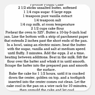 French Favourite Pound Cake stickers