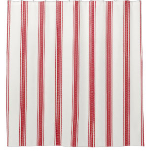 French Feed Sack Stripe Style Shower Curtain
