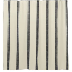 French Feed Sack Stripe Style Shower Curtain