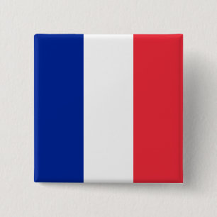 French Flag 15 Cm Square Badge