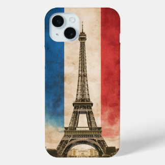 French flag and the Eiffel Tower iPhone 15 Mini Case